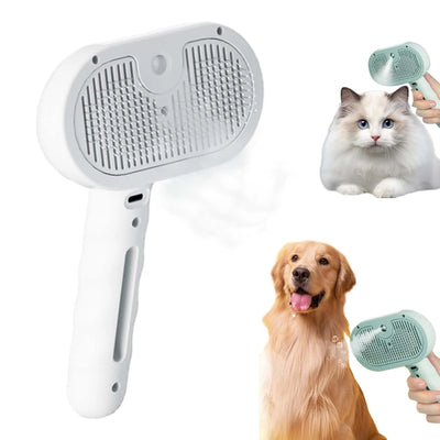 Labrador Charm Steam Brush, Pet Water Steam Spray Grooming Comb, 3 in 1 Dog Steam Brush, Steam Dog Brush for Shedding, Labrador Charm Brush with Water, Dog Spa Brush for Fur Removal (White)