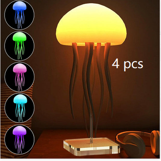 Jellyfish Mood Lamp LED Jellyfish Night Light Portable Jellyfish Lamp Jellyfish Decorations Smart Table Lamp for Bedside Desk