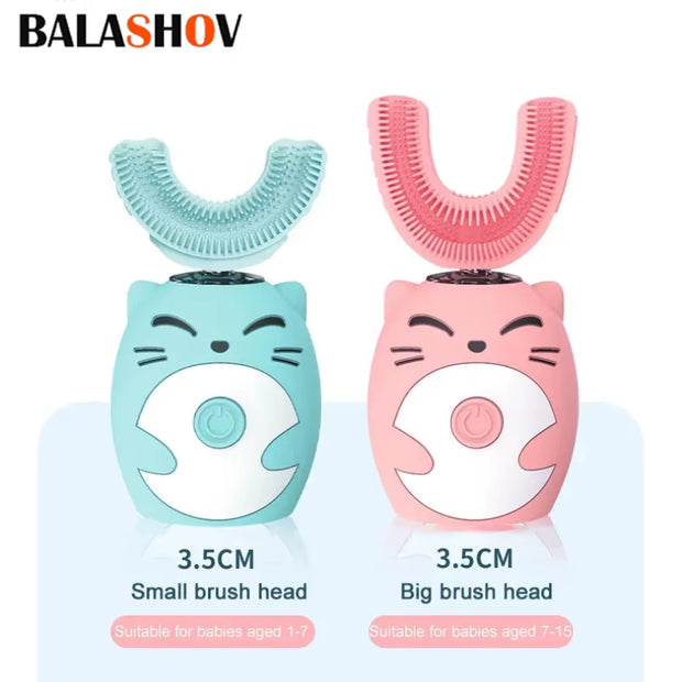 Electric U-Shaped Toothbrush Children Sonic Toothbrush 360 Degrees Smart Dental Tooth Brush Teeth Whitening for Waterproof Kids