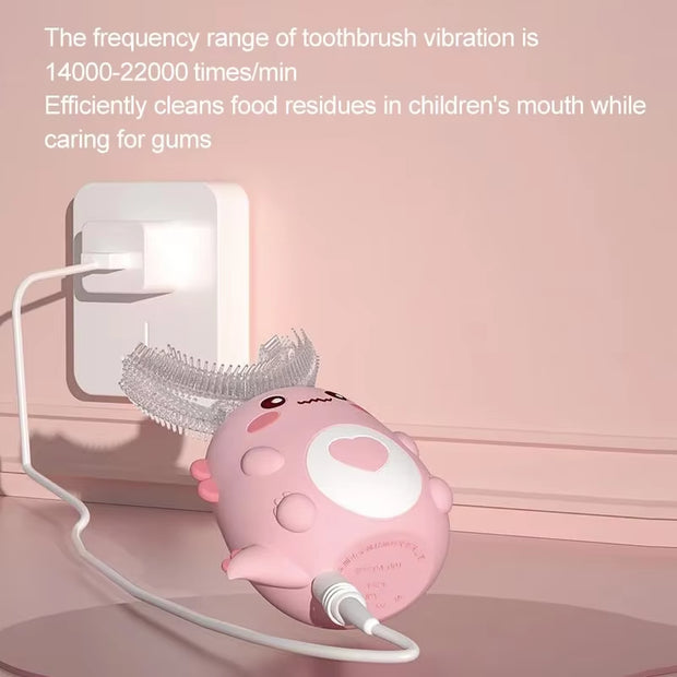 Electric U-Shaped Toothbrush Children Sonic Toothbrush 360 Degrees Smart Dental Tooth Brush Teeth Whitening for Waterproof Kids