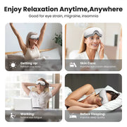 Eye Massager with Heat, Bluetooth Eye Mask for Migraine Relief, Eye Care Gift to Reduce Strain & Dry Eyes, Sleep Aid Relaxation