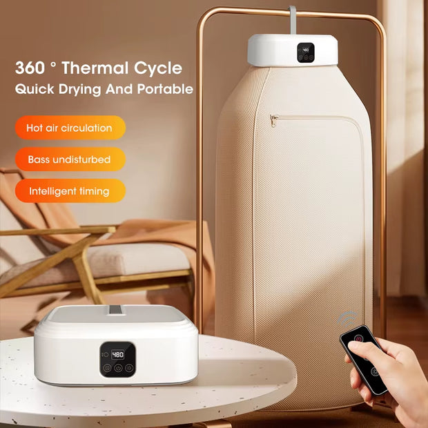 Mini Portable Dryer Foldable Electric Dryer Apartment Portable Dryer Travel RVS with Dryer Bag and Time Set Travel Style