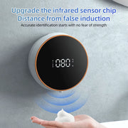 Automatic Foaming Hand Soap Dispenser Touchless Wall Mount No Drilling 300Ml 3 Levels Adjustable for Bathroom Kitchen Laundry